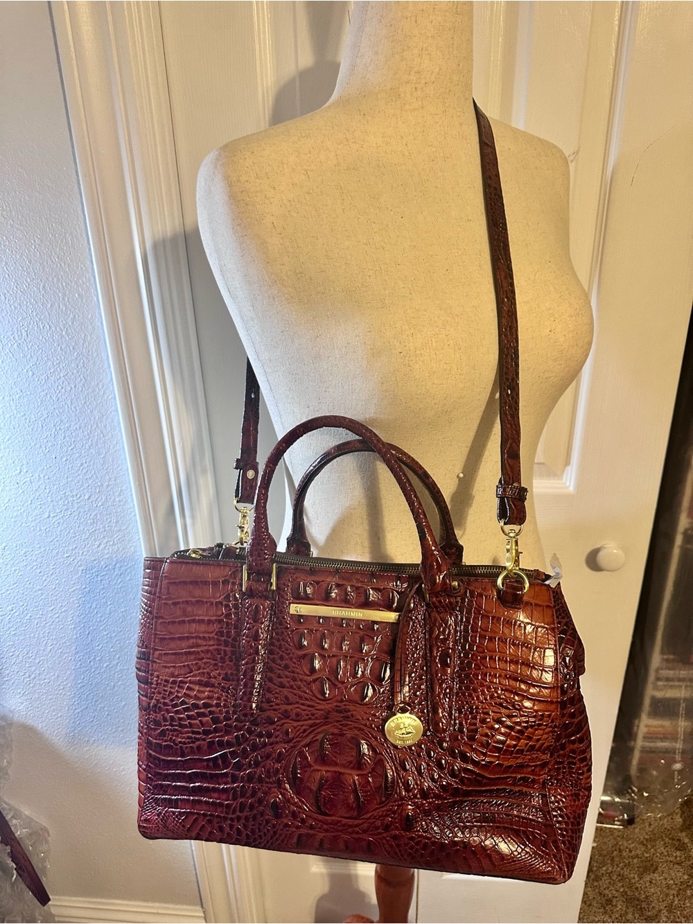 Brahmin small Lincoln satchel -Pecan color